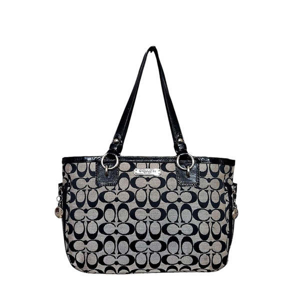 Coach Jacquard & Leather Gallery Tote EUC - Picture 3 of 15